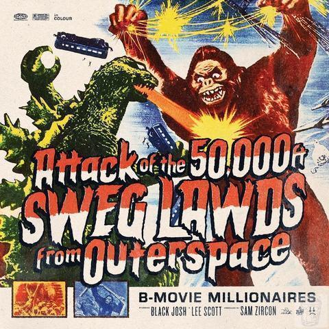 Black Josh & Lee Scott 'Attack of the 50,000 ft SWEG LAWDS from Outer Space' (Cassette)-Blah Records-Cassette-CAS00055-Blah Records