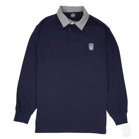 'Blah Jar Classic' Rugby Polo Shirt (Navy)-Blah-Polo Shirts-Blah Records