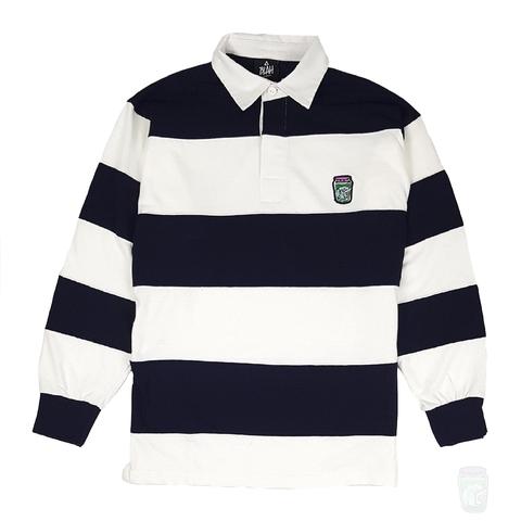 'Blah Jar Classic' Rugby Polo Shirt (Striped)-Blah-Polo Shirts-Blah Records