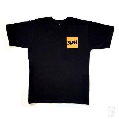 'Blah Quadrat Logo' T-Shirt (Black)-Blah-T-Shirt--Blah Records