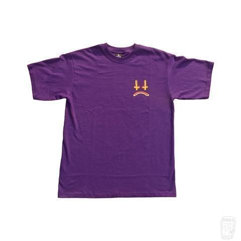 'Cross Face' 3D T-Shirt (Eggplant Purple)-Lee Scott-T-Shirt-Blah Records