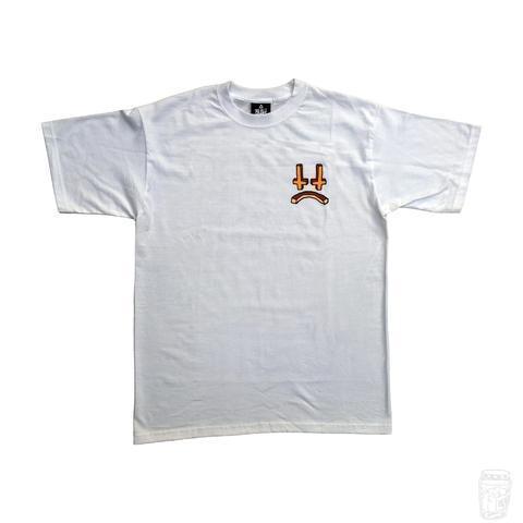 'Cross Face' 3D T-Shirt (White)-Lee Scott-T-Shirt--Blah Records