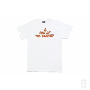 'Cult of The Damned' T-Shirt (White)-Blah-T-Shirt-M-White/Red-TEE00021-Blah Records