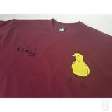 'Lee Scott Cross Face x Dead Canary' T-Shirt (Burgundy)-Blah-T-Shirt--Blah Records